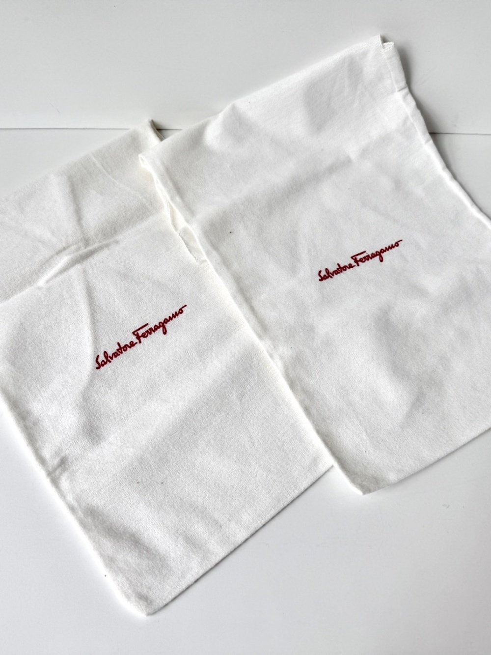 Salvatore Ferragamo Cotton Dust Bags for Shoes (Set of 2 Bags) - New